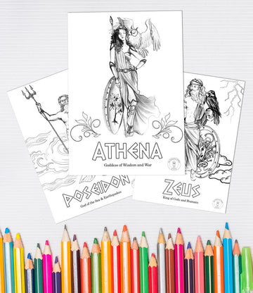 Greek Gods Coloring Pages/If you and your children love Greek Mythology, you 'll get directly 14 pages to color with all Olympian Gods