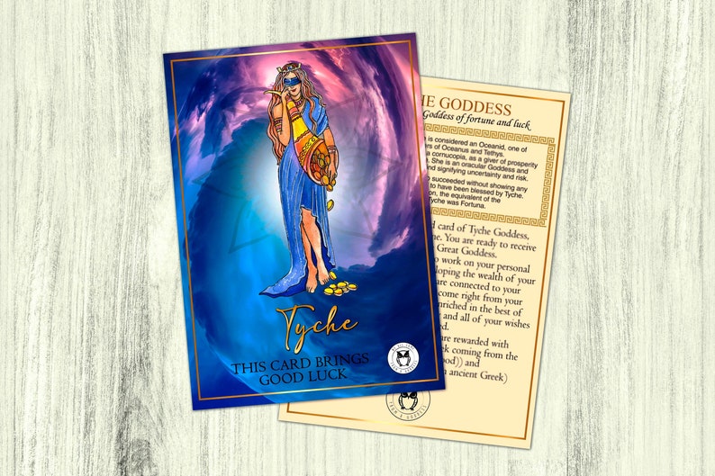 Tyche card/Greek Goddess of Luck card/Fortuna Goddess/Good Luck card/Perfect Good Luck gift