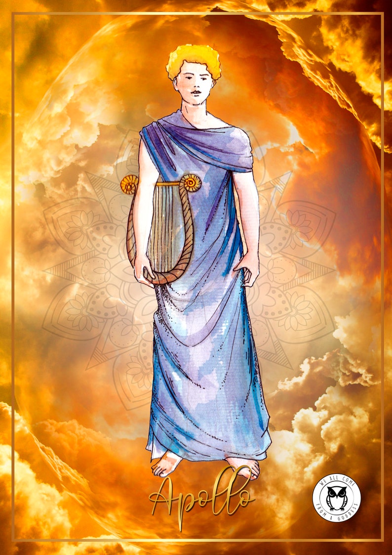 Greek Gods prayer card/Apollo prayer, Hermes prayer/Greek Gods invocation cards