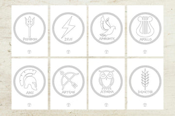 Greek Gods Symbols Coloring pages/ digital download/ 16 Greek Gods symbols ready to download and color as you like