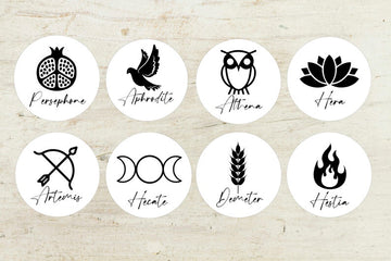 Greek Goddess symbols/ digital download/ 8 Greek Goddess symbols ready to download/ party decoration symbols