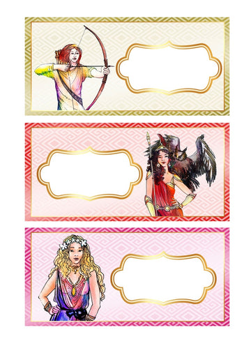 Greek Goddess bag toppers/digital filles/8 digital files to download and create your own Greek Goddess bags for your Greek Mythology party