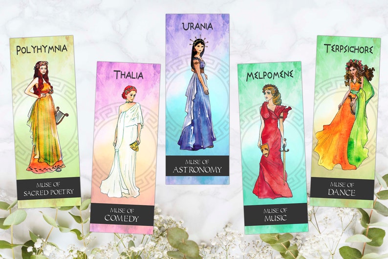 Nine Muses Bookmarks/Do you love Greek Mythology and the 9 beautiful Greek Muses?Get these 9 amazing Bookmarks now/digital download