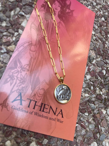 Goddess Athena necklace/Greek Goddess jewerly/Goddess Athena symbol necklace stainless steel, symbol of wisdom necklace, Goddess Athena gift