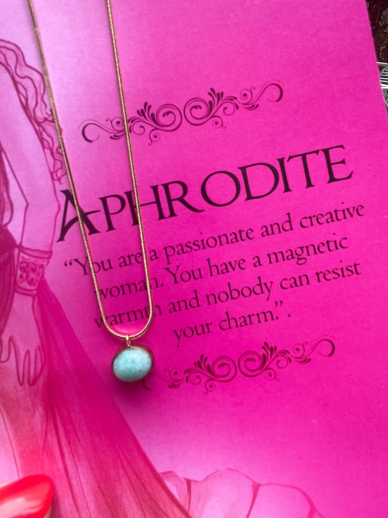 Goddess Aphrodite Amazonite necklace/Abundance necklace/Goddess of Love necklace/Aphrodite necklace, amazonite necklace