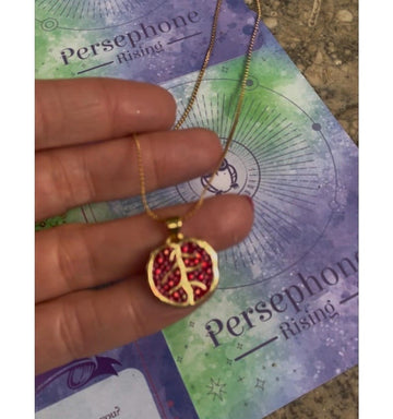 Goddess Persephone necklace/pomegranate necklace/Goddess of the Underworld necklace/Goddess Persephone symbol necklace,pomegranate pendant